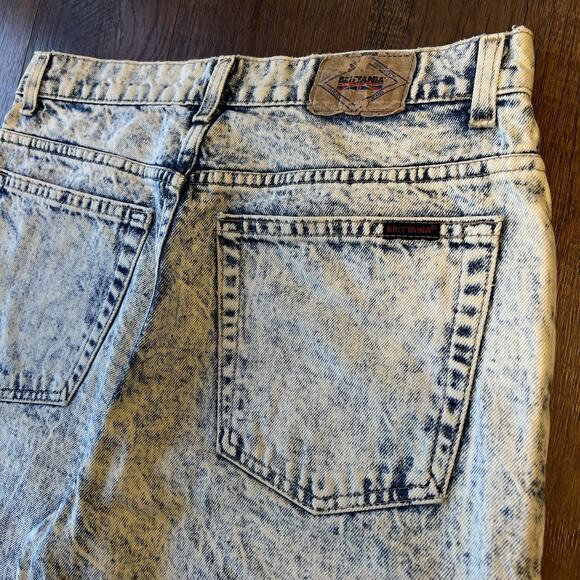 VINTAGE 80s BRITTANIA ACID STONE WASH DENIM LIGHT BLUE JEANS SIZE 31 W x 31 L - Picture 6 of 16